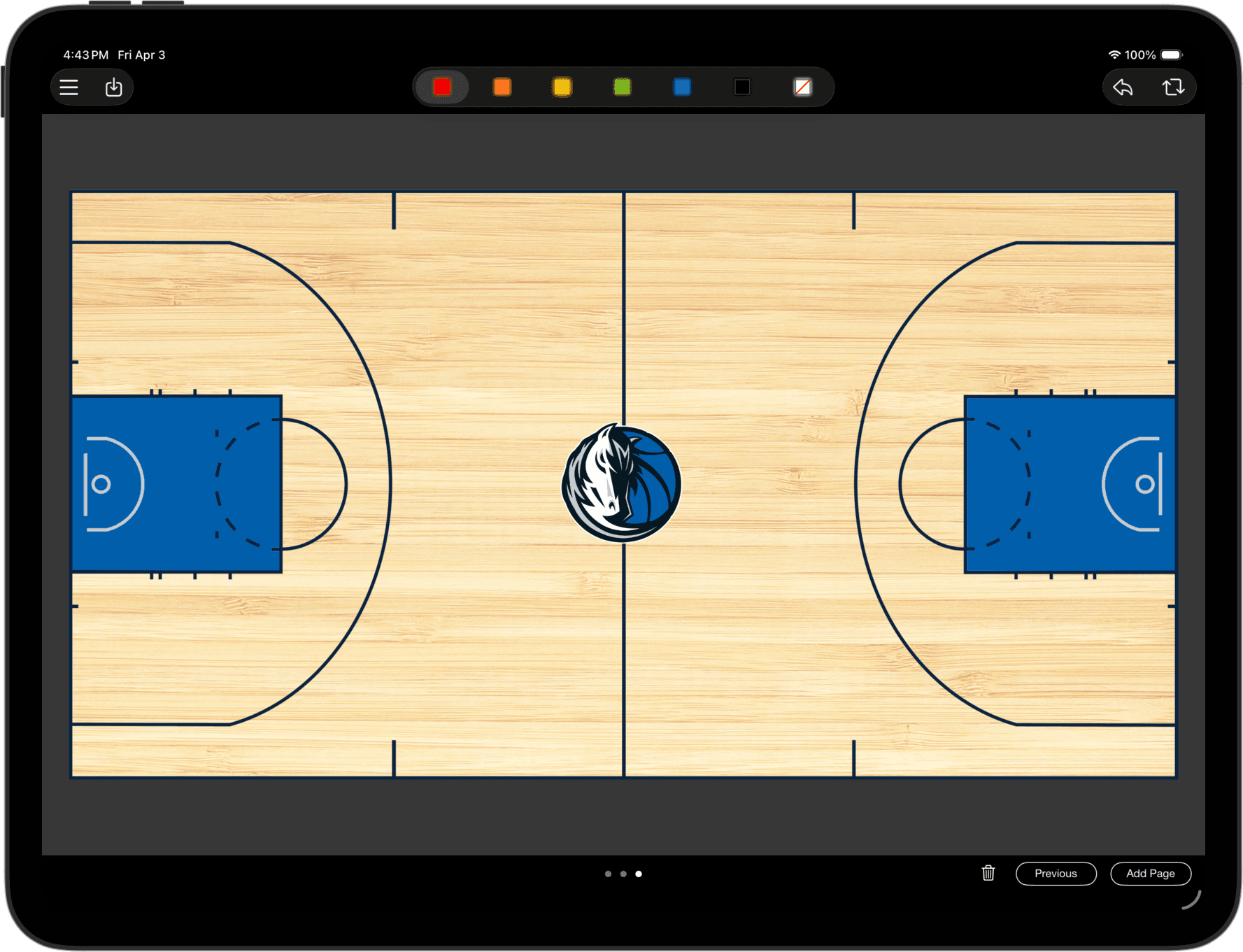 Dallas Mavericks coaching whiteboard app