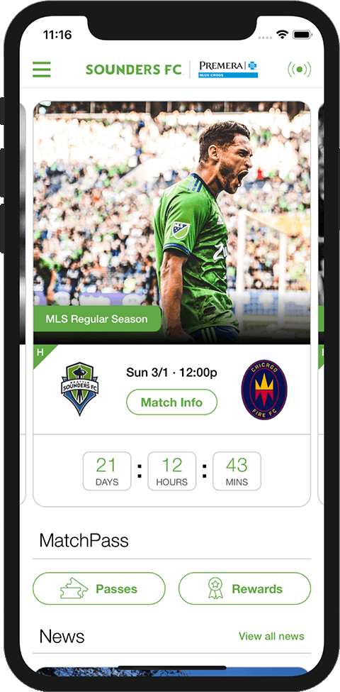 Seattle Sounders FC mobile app